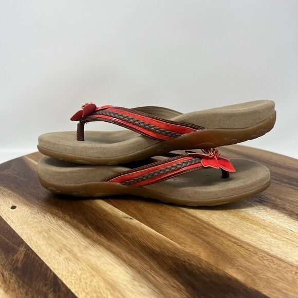 Aetrex Women’s Size 9 Selena Coral Flower Flip Flop Thong SE308W - Picture 6 of 10